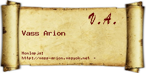 Vass Arion névjegykártya