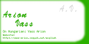 arion vass business card